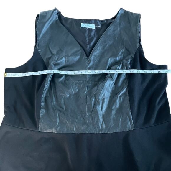 Calvin Klein Black pointe top with leather front 2X q - Picture 4 of 6